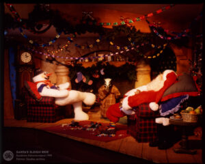 Santa's Sleigh Ride at Sundown Adventureland theme park in Nottinghamshire, UK