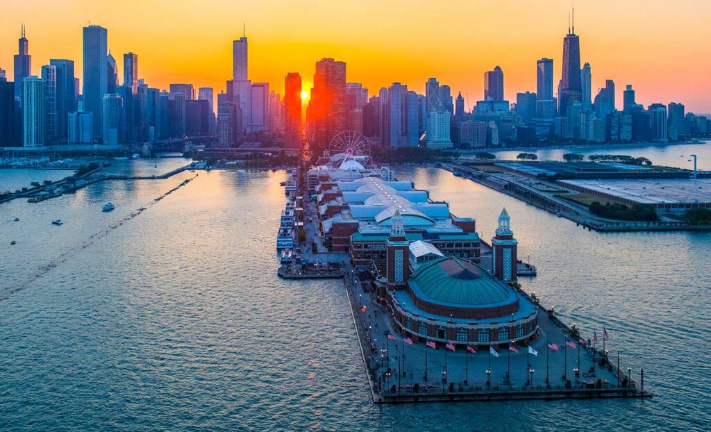 The history Navy Pier (© FlyOver by Pursuit)