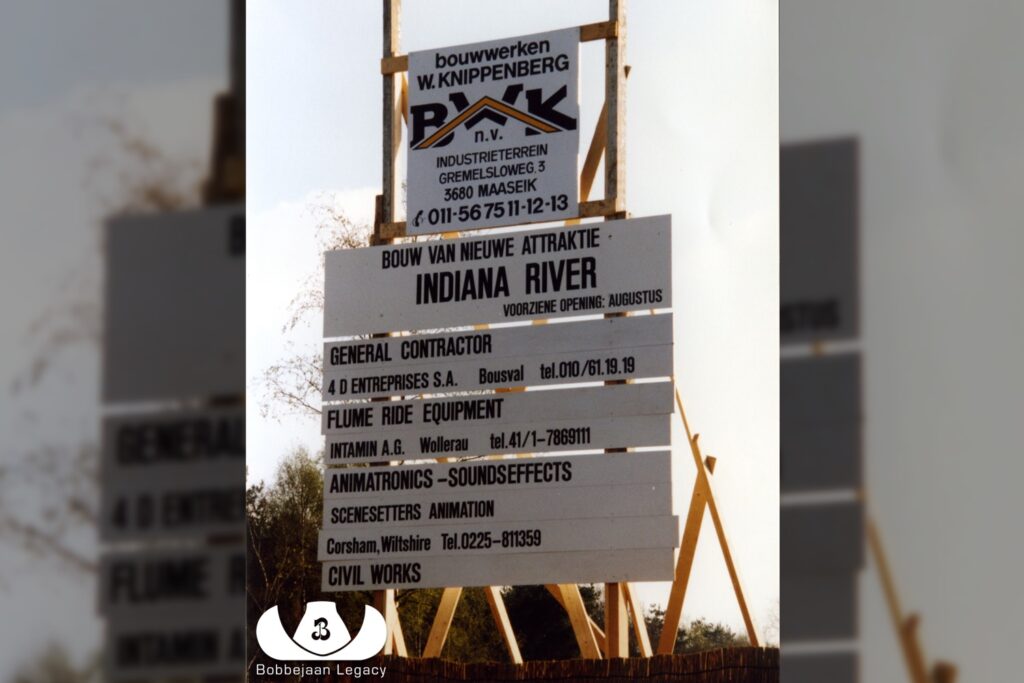 Construction sign announcing Indiana River (© Bobbejaan Legacy)