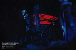Alton Towers Haunted House garden undertaker hearse scene in March 1992
